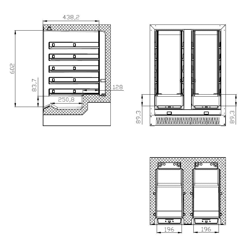 WIJNKOELKAST 2 DEUREN 100L DUAL ZONE