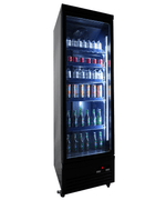 KOELKAST 1 GLASDEUR ZWART CEB-500R BL