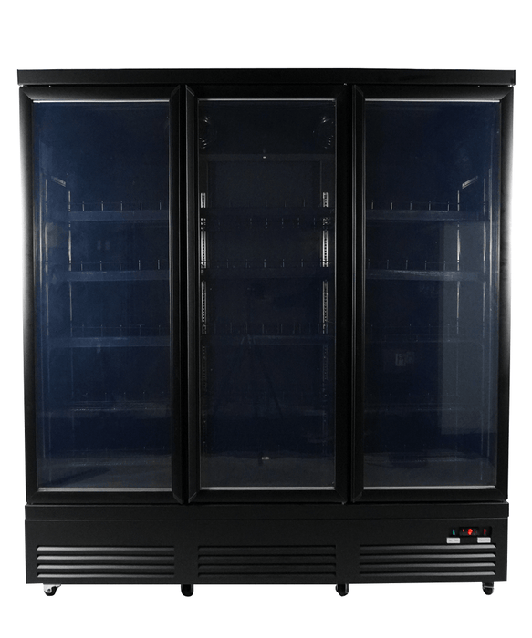 REFRIGERATOR 3 GLASS DOORS BLACK CEB-1600R BL