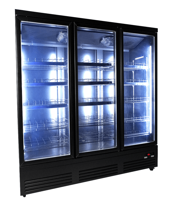 REFRIGERATOR 3 GLASS DOORS BLACK CEB-1600R BL