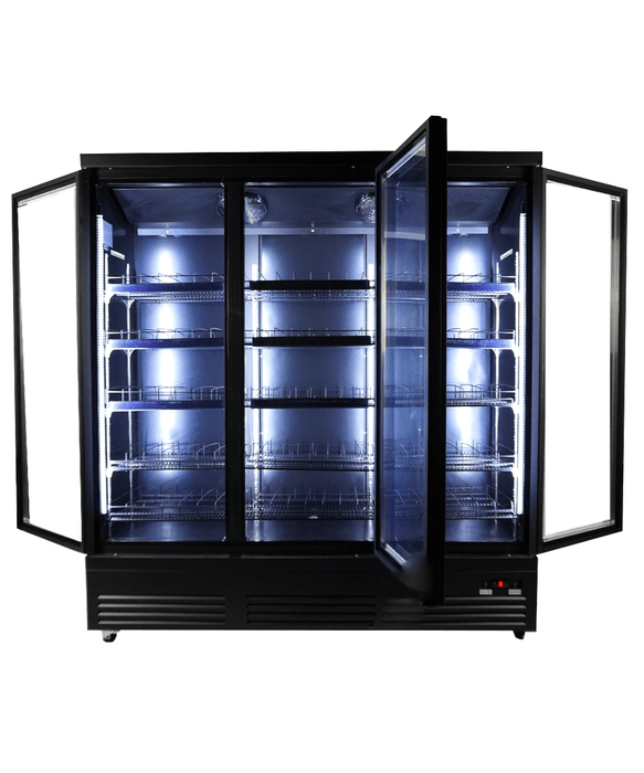 REFRIGERATOR 3 GLASS DOORS BLACK CEB-1600R BL