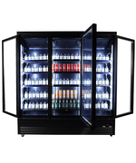KOELKAST 3 GLASDEUREN ZWART CEB-1600R BL