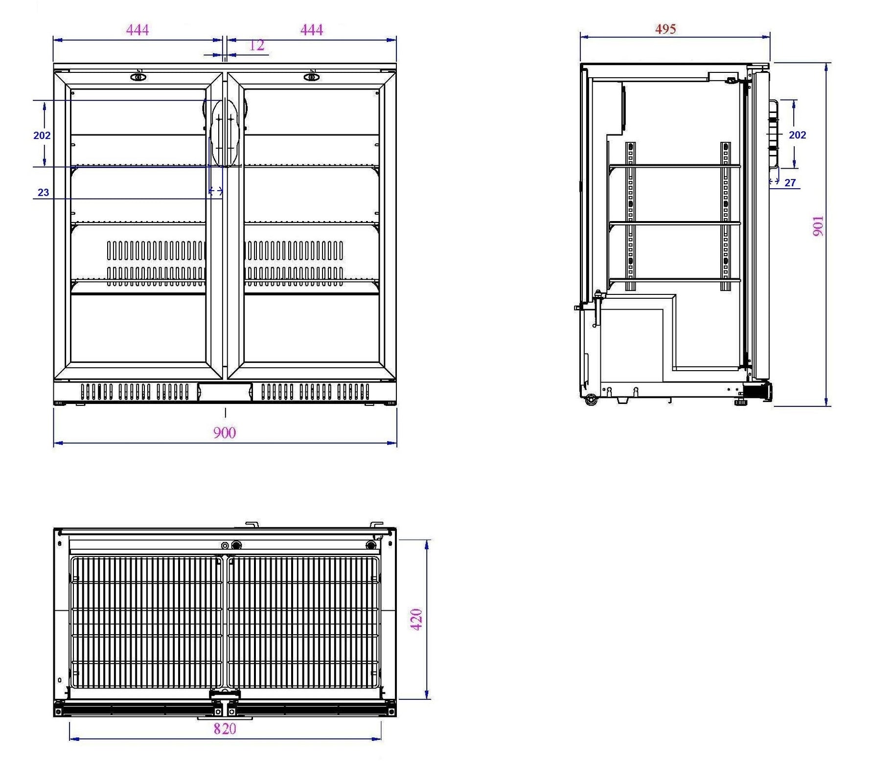 BARKOELER ZWART 2 DEUREN