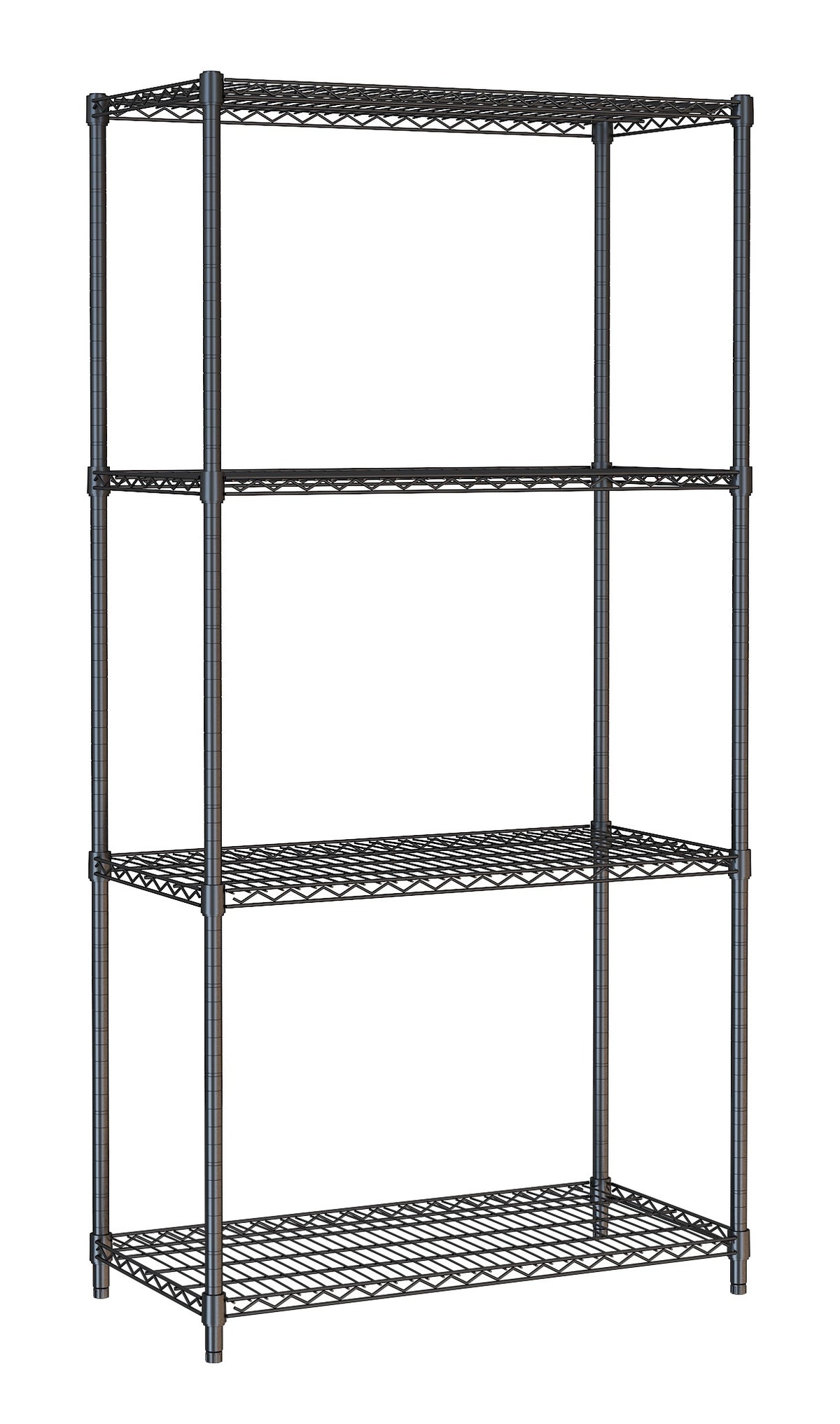 Stelling 4 niveaus 900 zwart demontabel