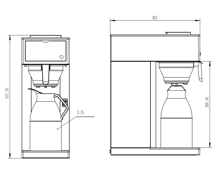 KOFFIEMACHINE INCL. THERMOSKAN 2.0L