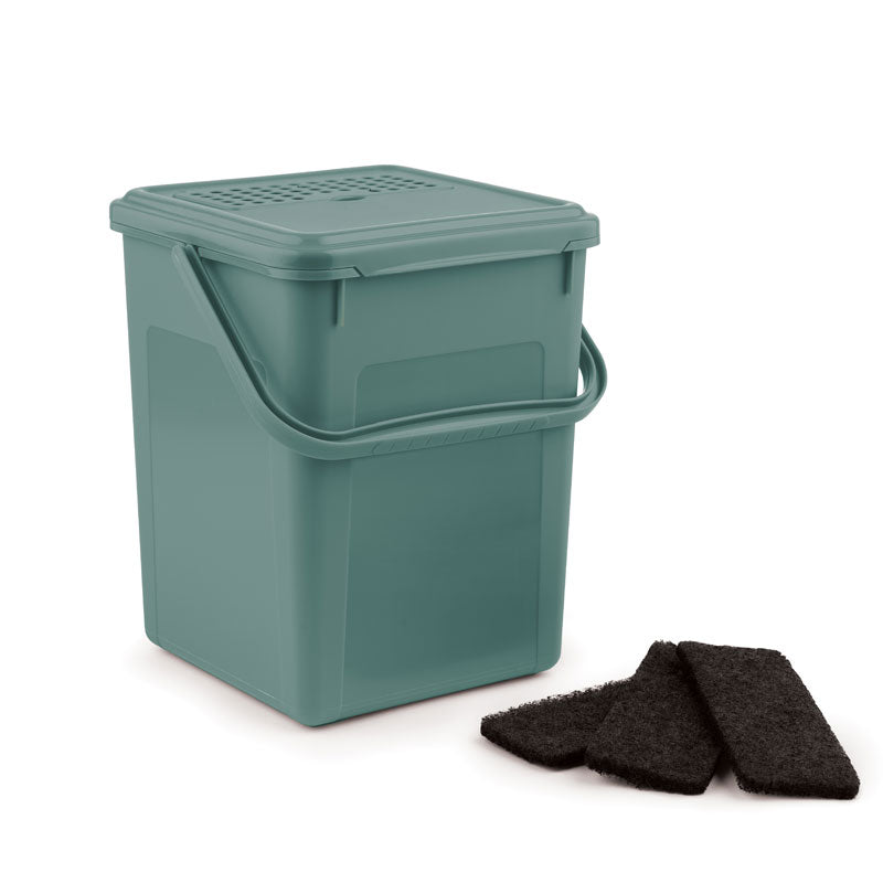 Rotho Bio afvalemmer met koolfilter 9 liter Mistletoe Groen