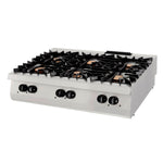 Premium Kookplaat - 6 Pitten - Driedubbel - 90 cm Diep - Gas