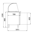 KOELWERKBANK GLASOPSTAND 2 DEUREN