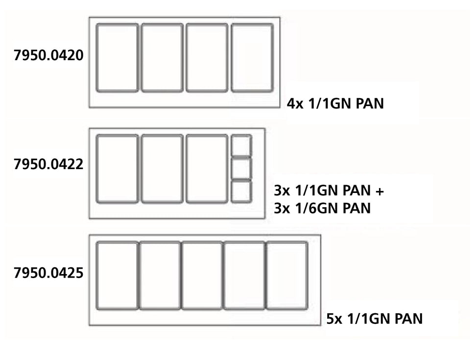 KOELWERKBANK GLAS RECHT 3 DEUREN  5X 1/1 GN PAN