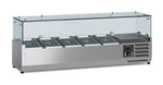 Gekoelde opzetvitrine 1/4 GN x 5 - 120 cm