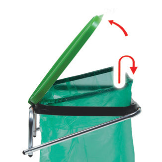 Wandafvalzakhouder Wallfix 130 liter groen, per 10 stuks