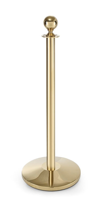 Barrier post with gold finish