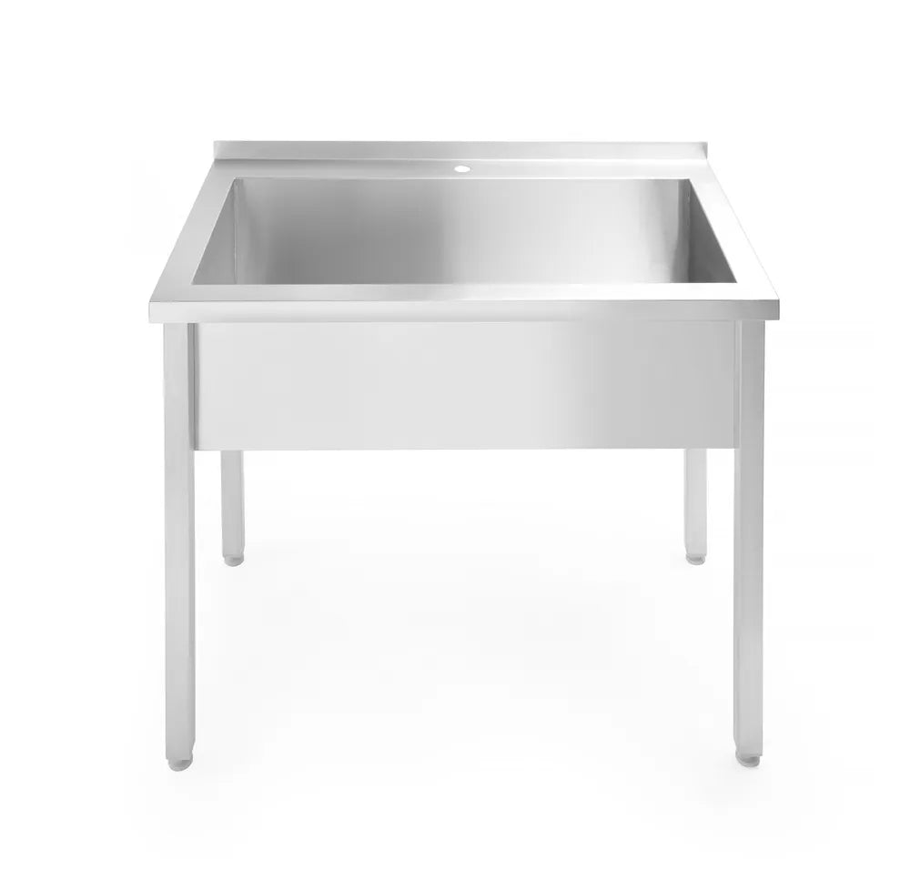 Enkele spoeltafel Budget Line – geschroefd, diepte: 600 mm