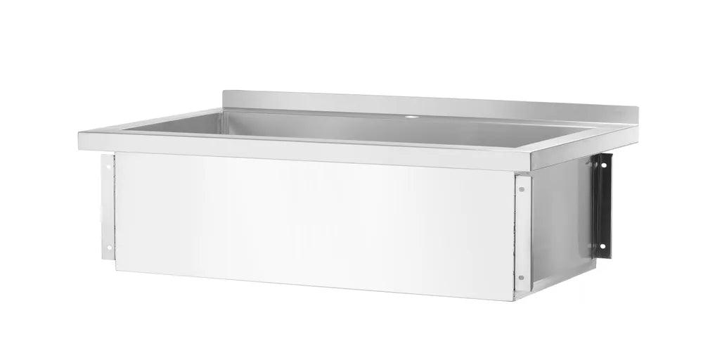 Enkele spoeltafel Budget Line – geschroefd, diepte: 600 mm