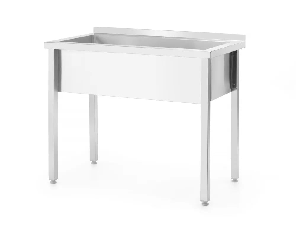Enkele spoeltafel Budget Line – geschroefd, diepte: 600 mm