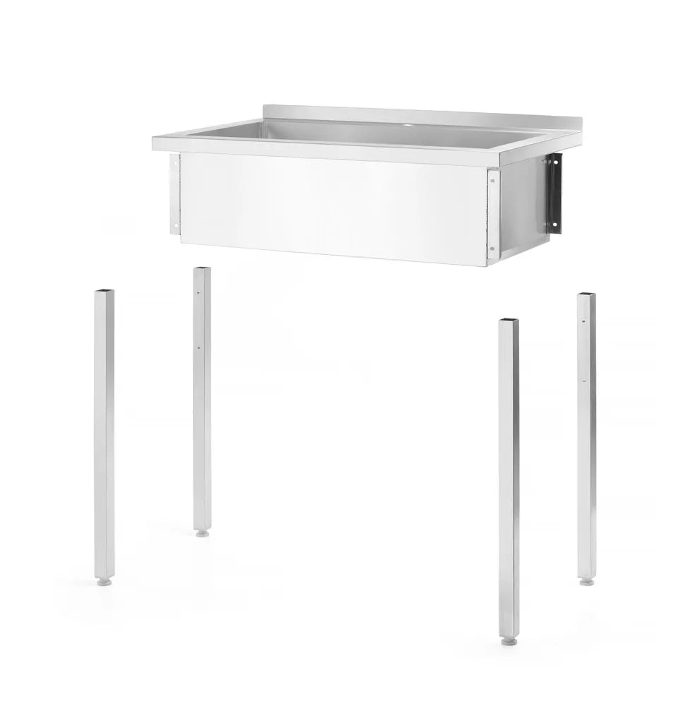 Enkele spoeltafel Budget Line – geschroefd, diepte: 600 mm