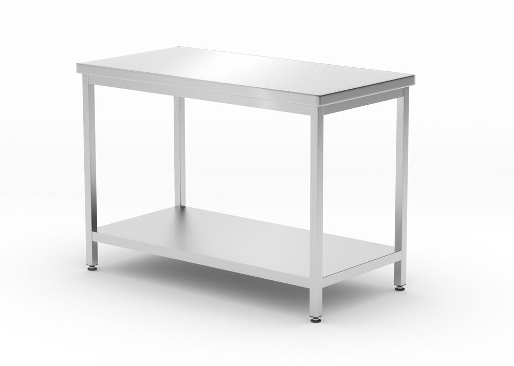 Werktafel zware uitvoering met plank, 600 mm diep