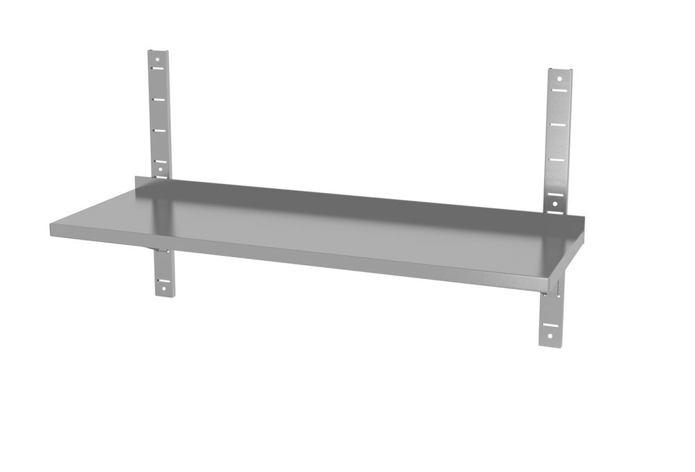 Adjustable wall shelf, single, with 2 supports