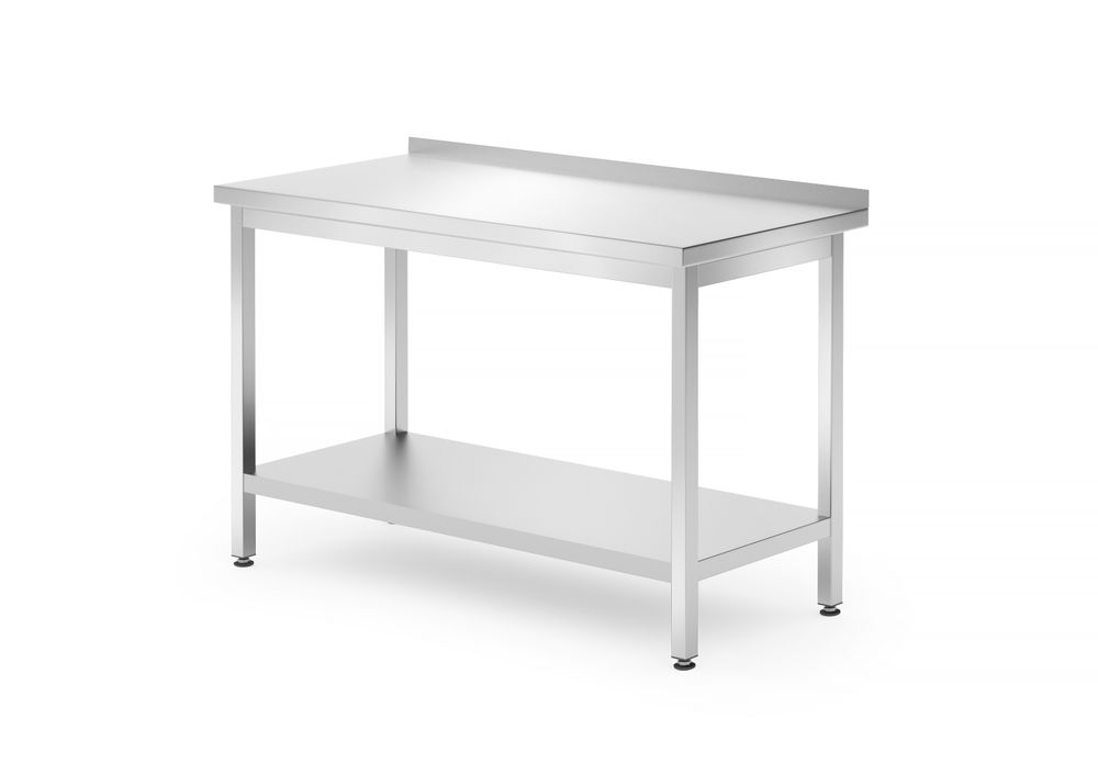 Muur werktafel met schap – geschroefd, diepte: 700 mm.