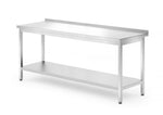 Muur werktafel met schap – geschroefd, diepte: 700 mm.