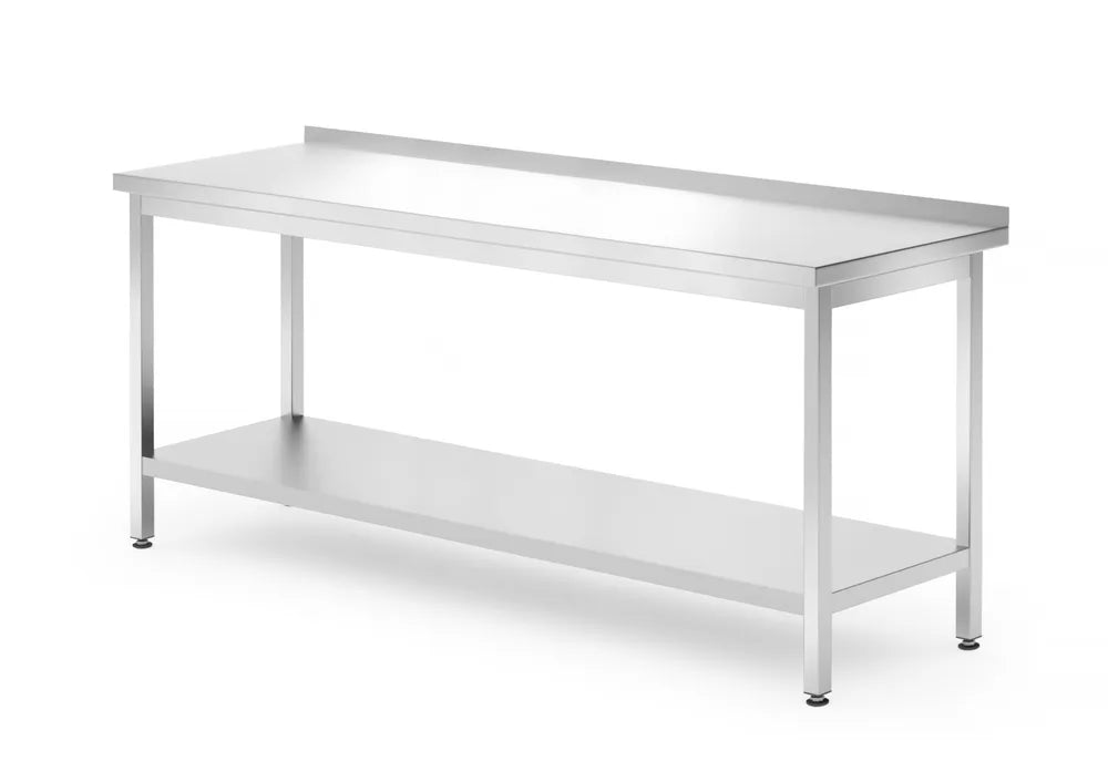 Muur werktafel met schap – geschroefd, diepte: 700 mm.