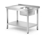 Enkele spoeltafel met schap