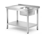 Enkele spoeltafel met schap