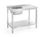Enkele spoeltafel met schap