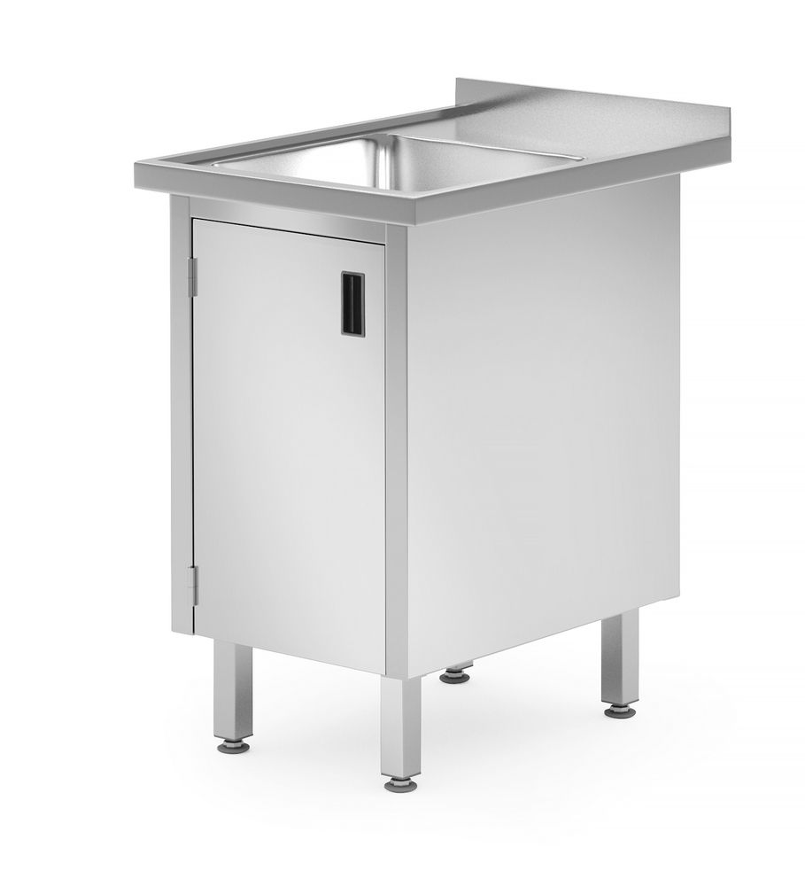 Spoeltafel met kast - gelast, diepte: 700 mm.