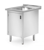 Spoeltafel met kast - gelast, diepte: 700 mm.