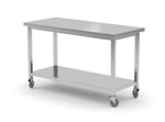 Werktafel met plank - geschroefd, diepte: 600 mm.