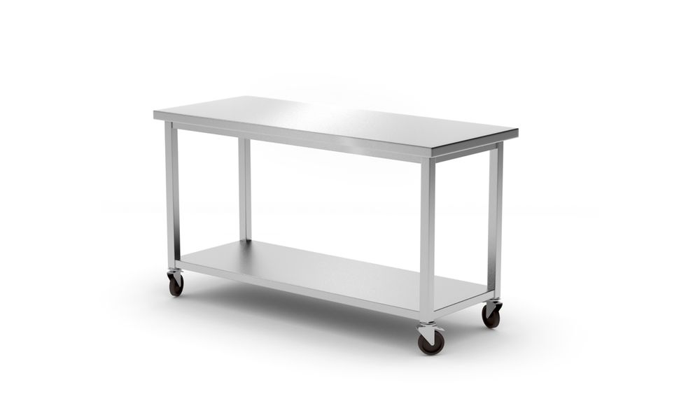 Werktafel met plank - geschroefd, diepte: 600 mm.