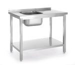 Spoeltafel met schap - geschroefd