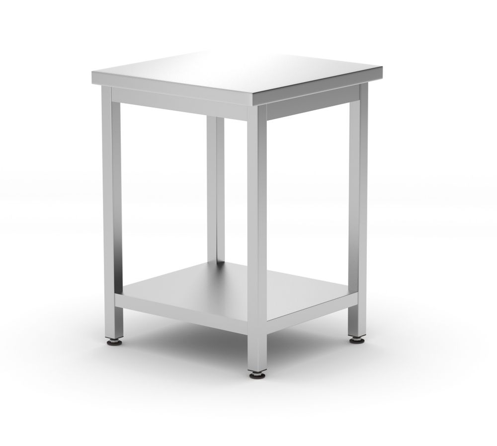 Centrale werktafel met een schap Budget Line – geschroefd, diepte: 600 mm