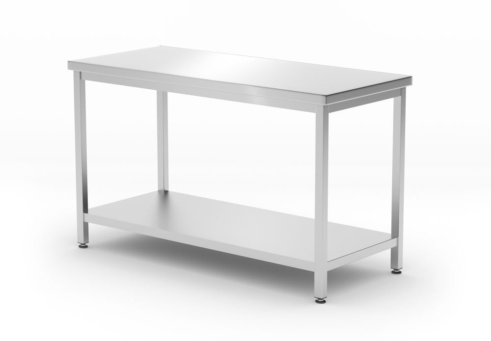 Centrale werktafel met een schap Budget Line – geschroefd, diepte: 600 mm