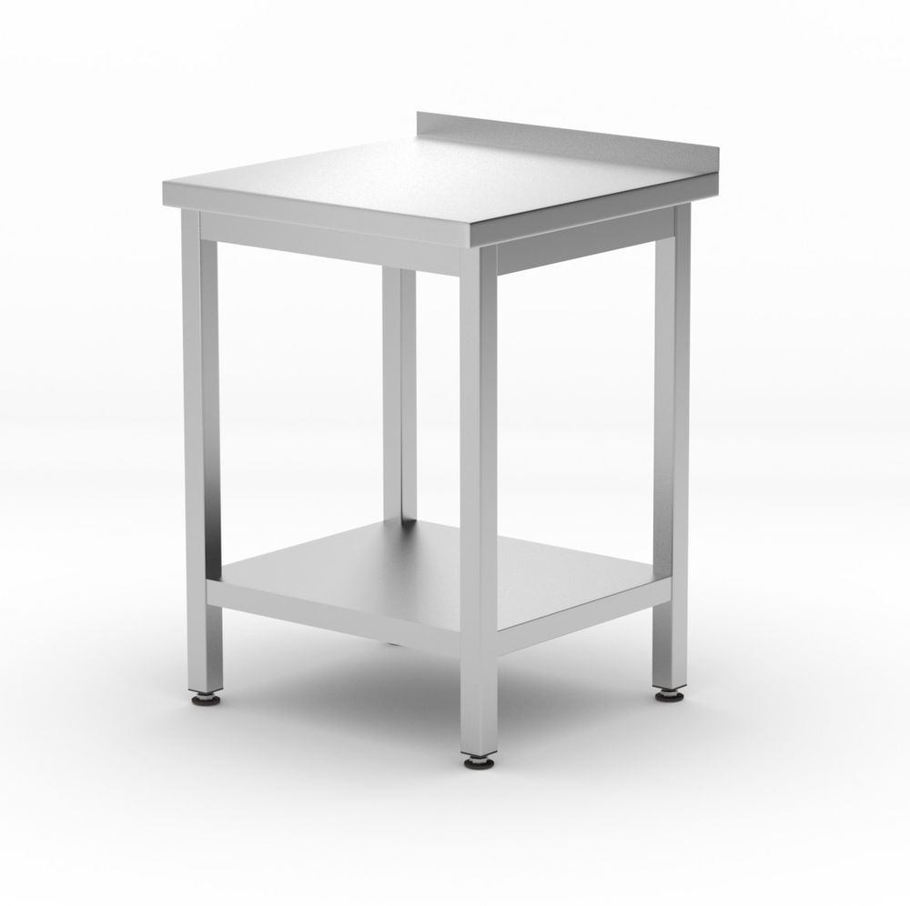 Muurwerktafel met schap Budget Line – geschroefd, diepte: 600 mm
