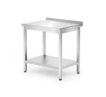 Muurwerktafel met schap Budget Line – geschroefd, diepte: 600 mm