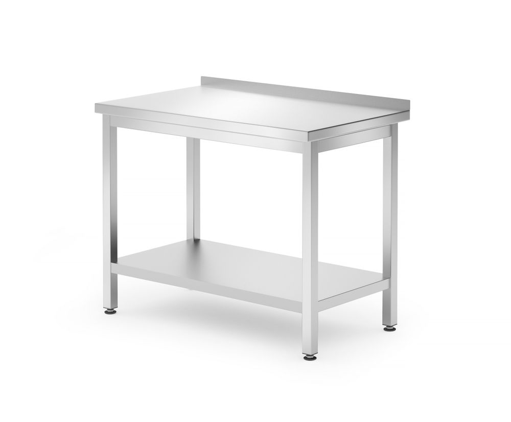 Muurwerktafel met schap Budget Line – geschroefd, diepte: 600 mm