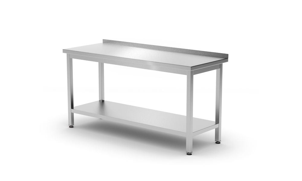 Muurwerktafel met schap Budget Line – geschroefd, diepte: 600 mm