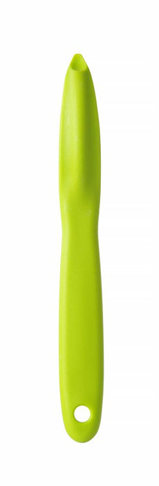 Peeler with serrated blade