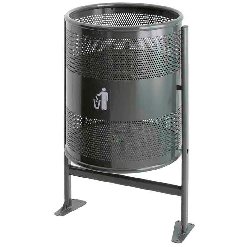 Afvalbak 80 liter op statief grafiet