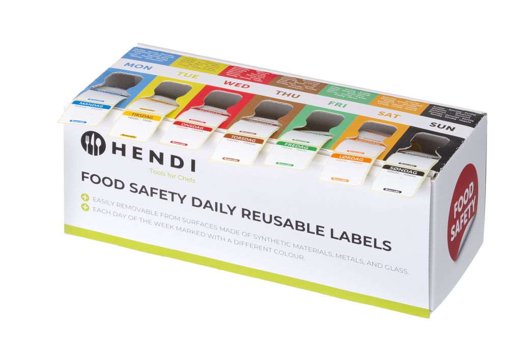 Set voedselveiligheidsstickers, multifunctioneel, eenvoudig verwijderbaar, met een dispenser