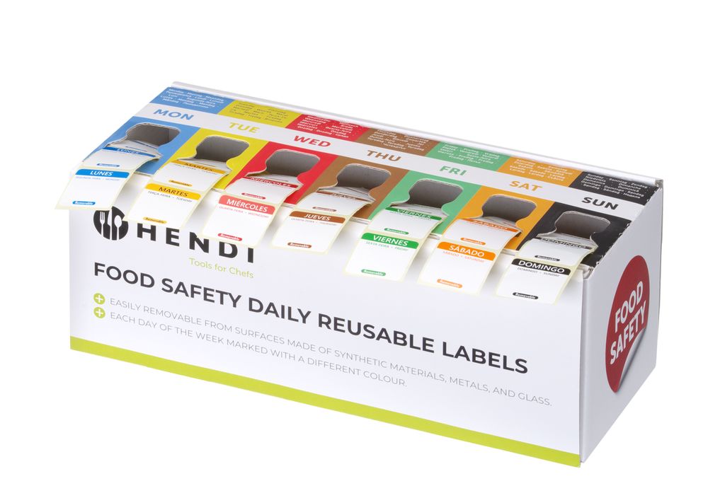Set voedselveiligheidsstickers, multifunctioneel, eenvoudig verwijderbaar, met een dispenser