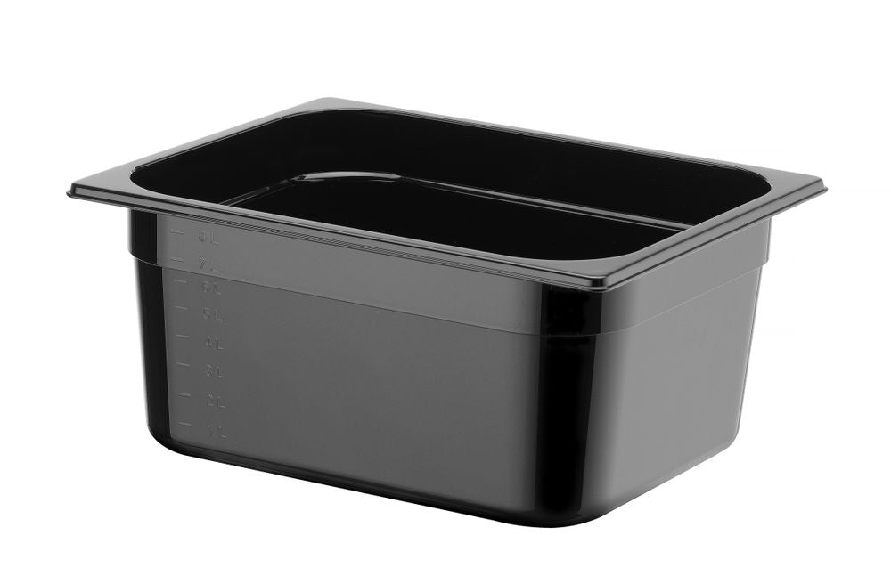 Container GN 1/2 black polycarbonate