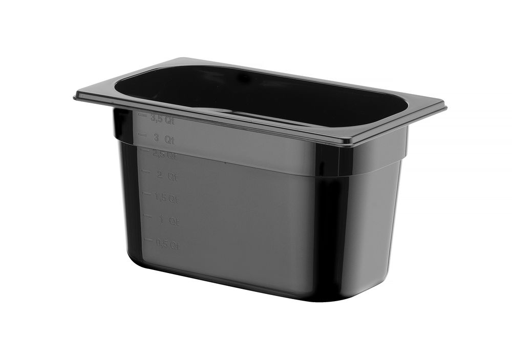 Container GN 1/4 black polycarbonate