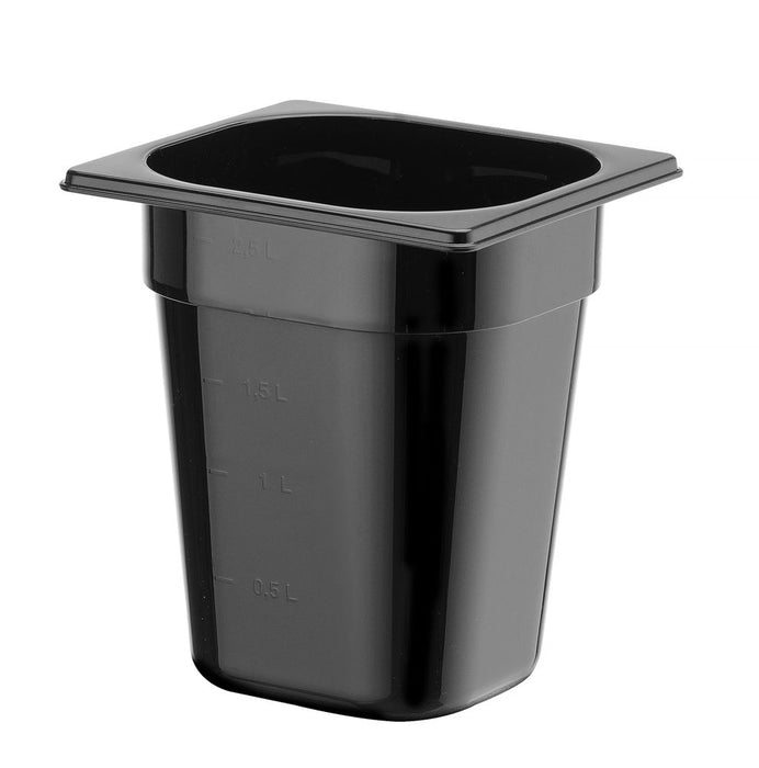 Container GN 1/6 black polycarbonate