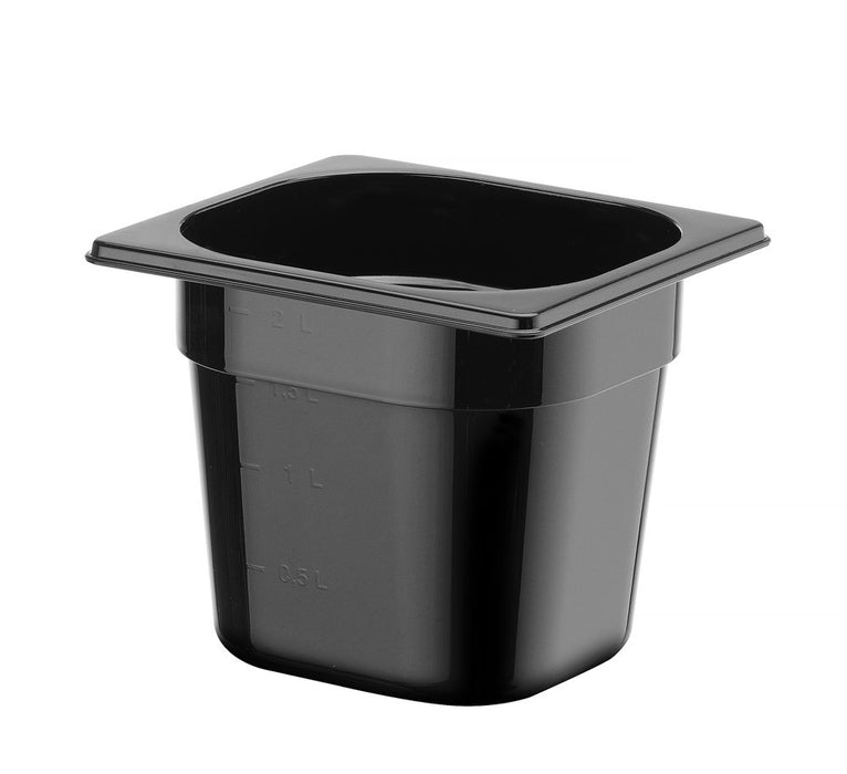 Container GN 1/6 black polycarbonate