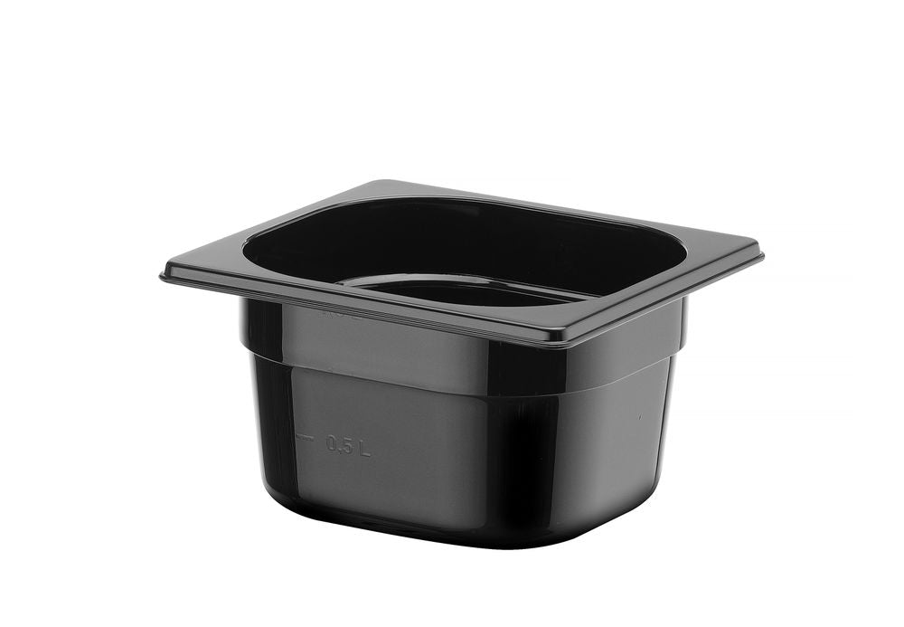 Container GN 1/6 black polycarbonate