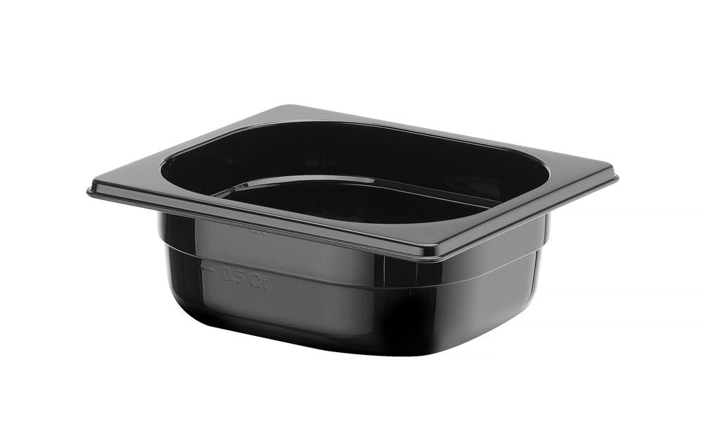 Container GN 1/6 black polycarbonate