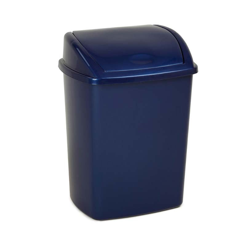 Afvalbak met swingdeksel 26 liter blauw
